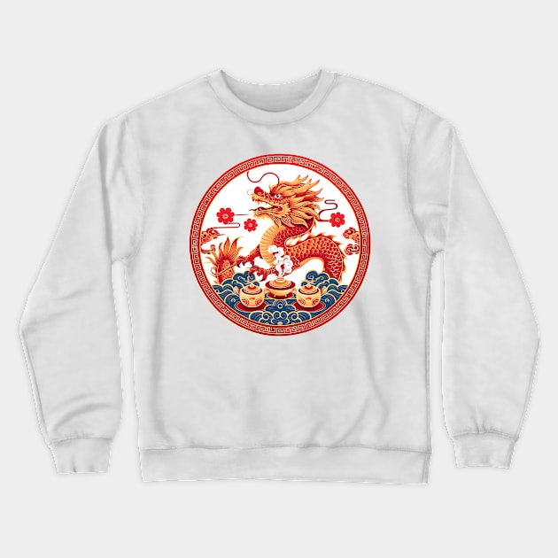 Dragon Festival: Lunar Celebration, Festive Art, and Asian Traditions Crewneck Sweatshirt by insaneLEDP